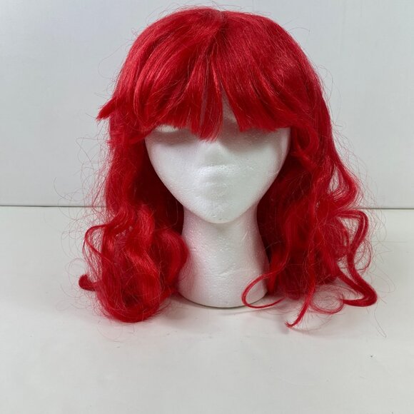 Long Red Curly Costume Wig With Bangs By Spirit Halloween For Adults - Picture 2 of 6